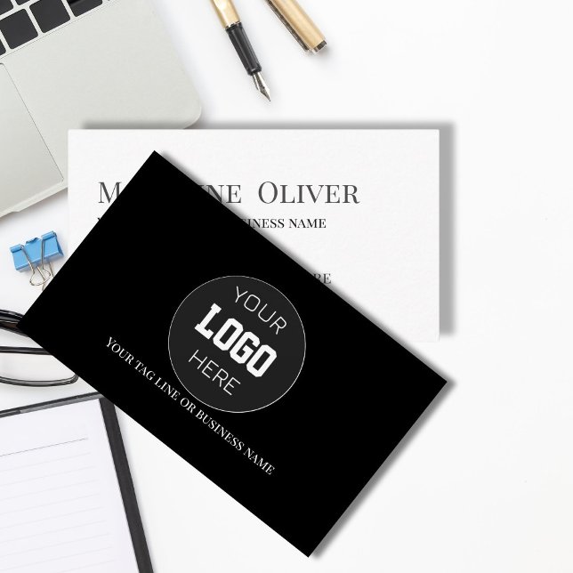 Logo Simple Black Modern Business Card (Creator Uploaded)