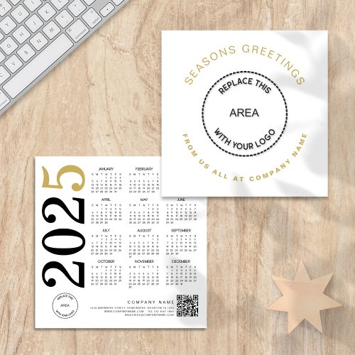 Logo Simple Corporate QR Code 2025 Calendar  Holiday Card