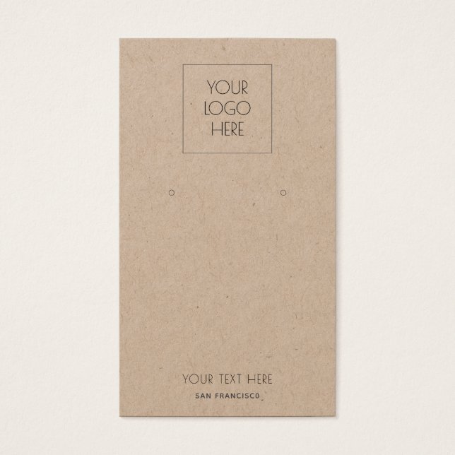 Logo Simple Jewelry Earring Kraft Display Card (Front)