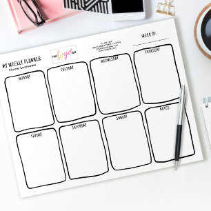 Logo Simple Tear Away Hand Drawn Weekly Planner Notepad