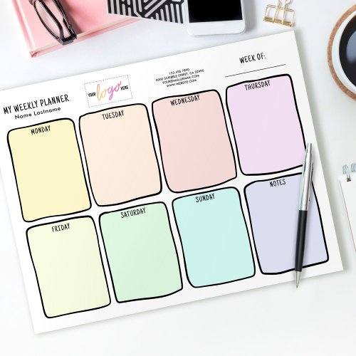  Logo Simple Tear Away Pastels Weekly Planner Notepad