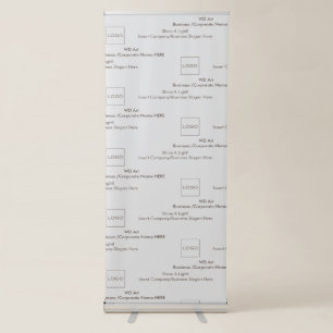 Logo Slogan Business Step and Repeat Brown Pattern Retractable Banner