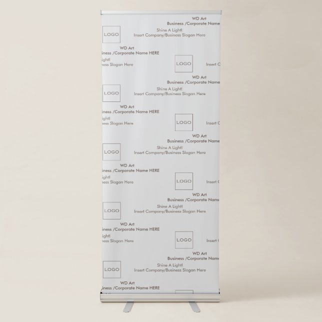 Logo Slogan Business Step and Repeat Brown Pattern Retractable Banner (Front)