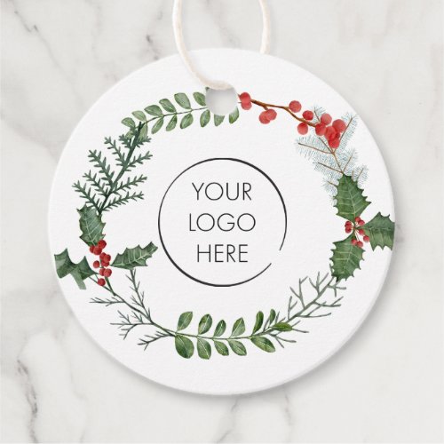 Logo Small Business Marketing Happy Holidays Gift Favor Tags