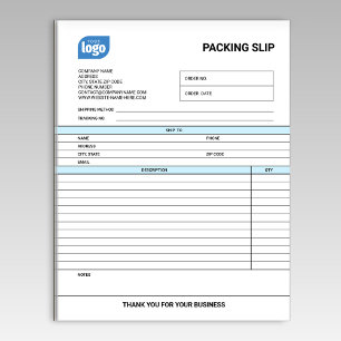 Logo Small Business Packing Slip Template Notepad
