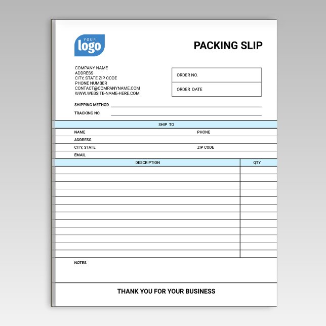Logo Small Business Packing Slip Template Notepad (Creator Uploaded)