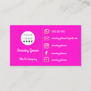 Logo Social Media Gold QR Code Gold Pink Business Card
