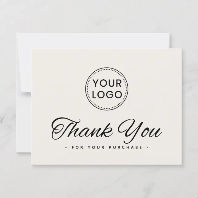 Logo social media light tan brown thank you card | Zazzle