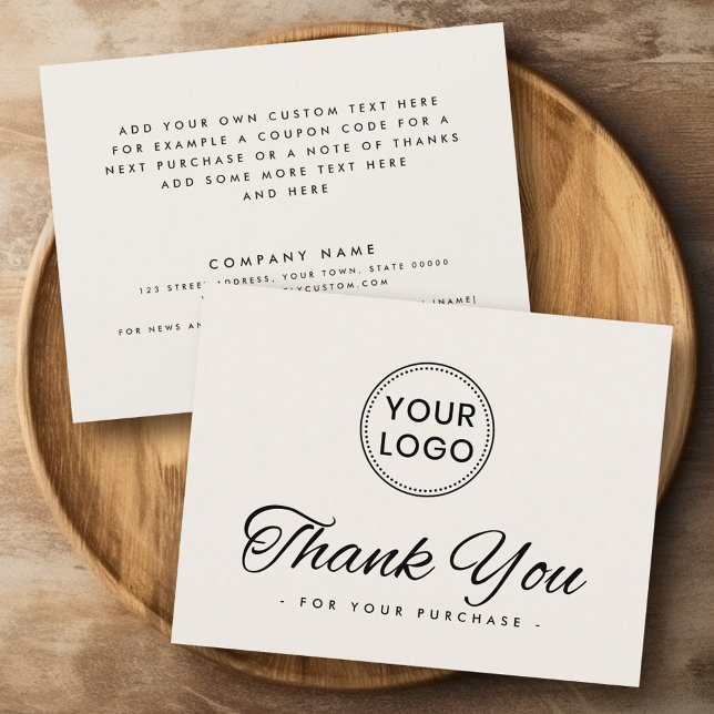 Logo social media light tan brown thank you card (Logo social media light tan brown thank you card)