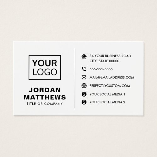 Logo social media QR code any color business card