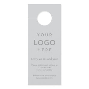 Logo Sorry We Missed You Promotional Business Door Hanger
