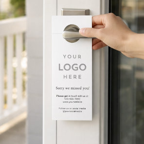 Logo Sorry We Missed You Promotional Business  Door Hanger