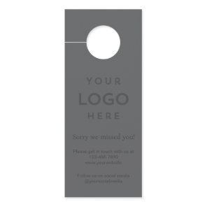 Logo Sorry We Missed You Promotional Business Door Hanger