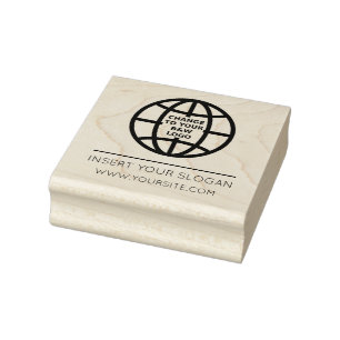 LOGO SQUARE AND SLOGAN RUBBER STAMP
