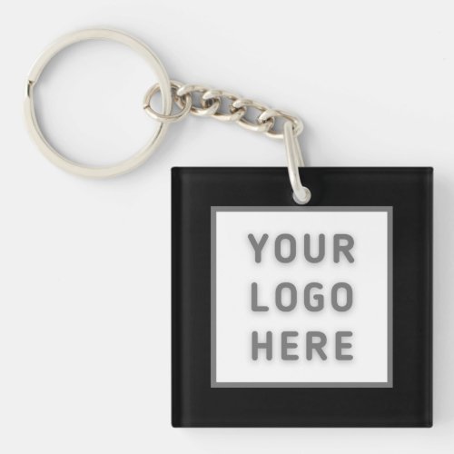 Logo Template Business Promo Swag Black Acrylic Keychain