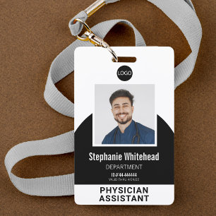 Logo Template Employee Photo Name ID Black Badge