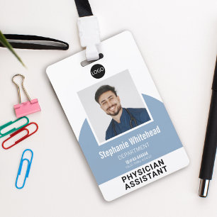 Logo Template Employee Photo Name ID Dusty Blue Badge