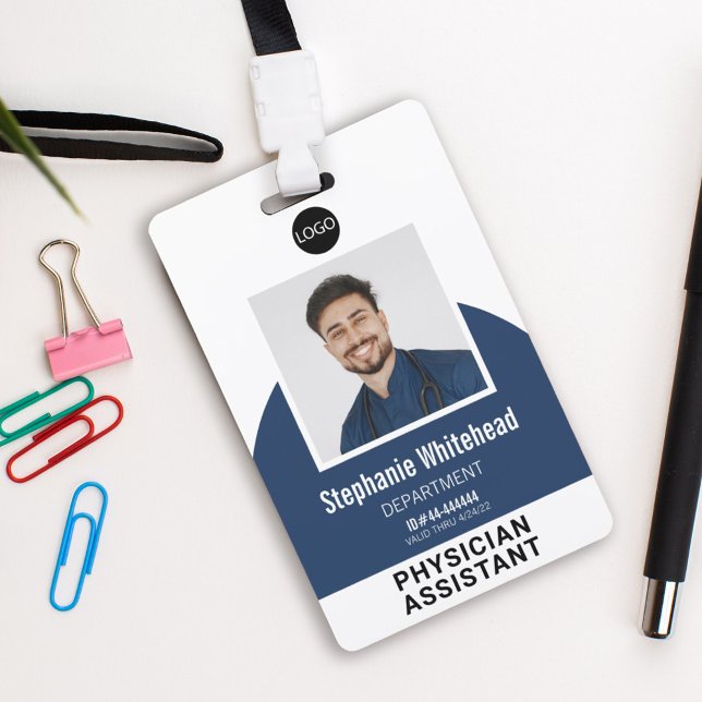 Logo Template Employee Photo Name ID Navy Blue Badge (Your photo ID employee badge is not just an identification tool, but a powerful communication medium)