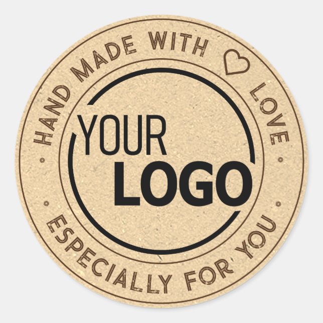 Logo Template Especially For You Light Kraft Paper Classic Round Sticker (Front)