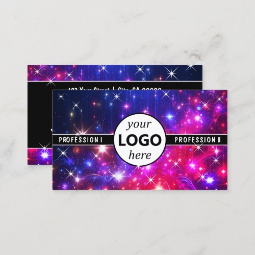 Logo Template Galaxy Stars Magic Energetic Sparkle Business Card