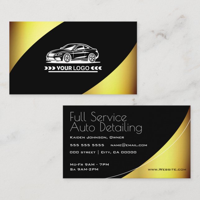 Logo Template Golden Elegant Professional Stylish Business Card (Front/Back)