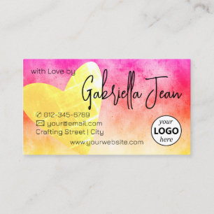 Logo Template Handmade Crafts Rainbow Distressed  Business Card