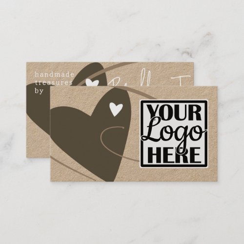 Logo Template Kraft Paper Brown Love Heart Crafter Business Card
