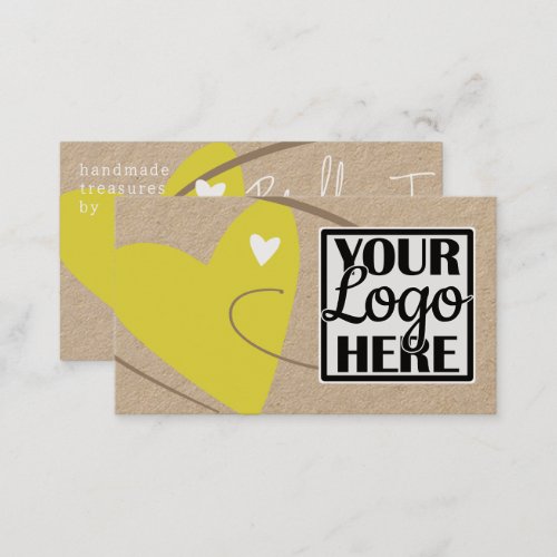 Logo Template Kraft Yellow Love Heart Crafter Business Card