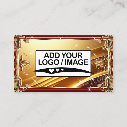 Logo Template Luxury Chic Black Gold Wine Red Business Card
