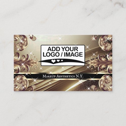 Logo Template Luxury Chic Deluxe Golden Ombre Business Card