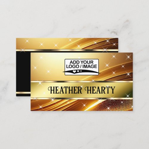Logo Template Luxury Chic Deluxe Liquid Golden Business Card