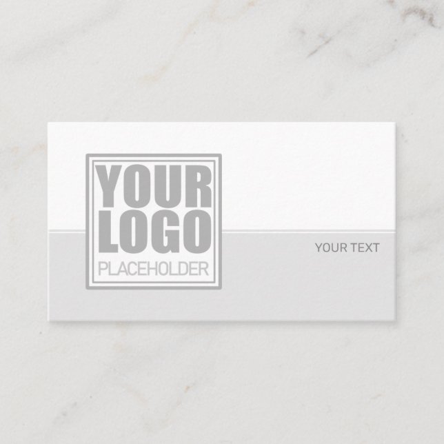 Logo Template Minimalist Plain Gray and White Line Business Card (Front)