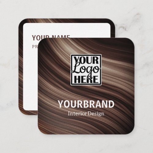 Logo Template Modern Branch Wooden Wood Brown Square Business Card