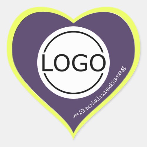 Logo Template Purple Lemon Yellow Custom Packaging Heart Sticker