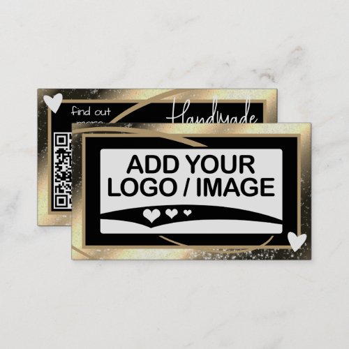 Logo Template Stylish Cool Golden Frame Cute Heart Business Card