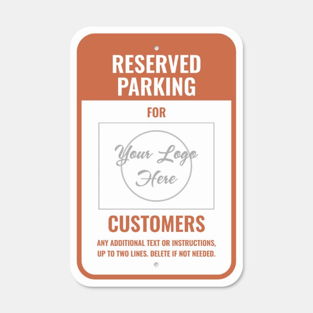 Logo Terracotta Reserved Parking for Customers Metal Sign (Front)