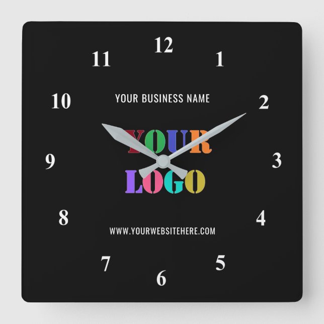 Logo Text and Colors Promotional Business Clock (Front)