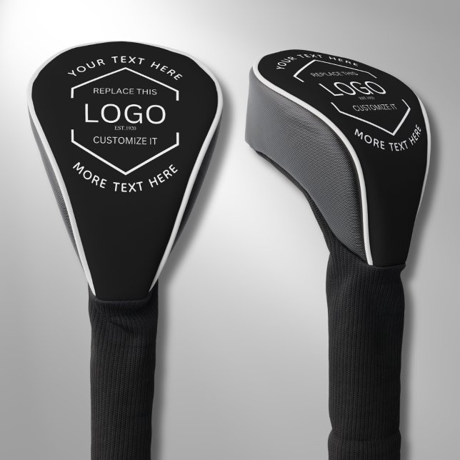 Logo Text Black Background Business Promotional Golf Head Cover (Creator Uploaded)