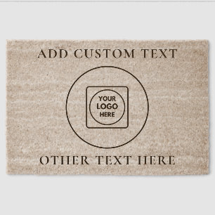 Logo Text Business Branding Fiber doormat