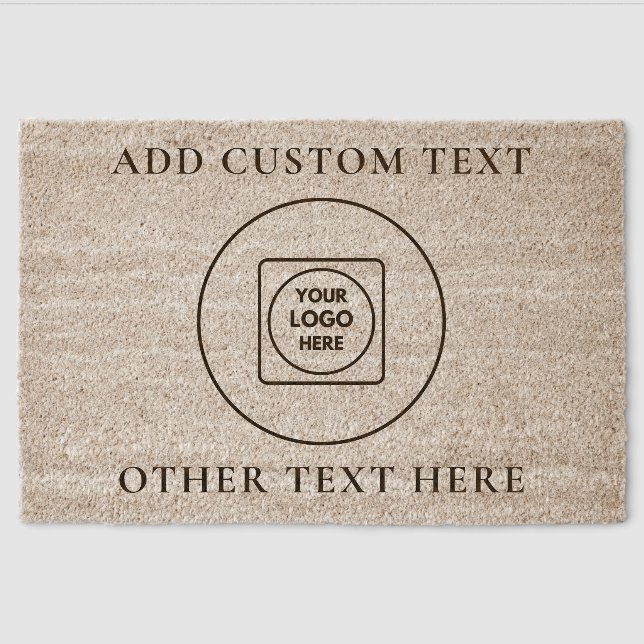 Logo Text Business Branding Fiber doormat (Front)
