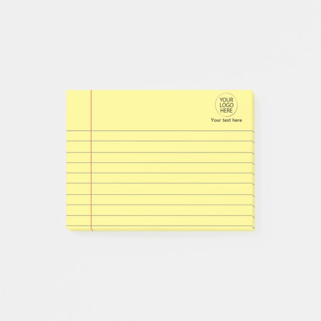 Logo Text Business Lined School Notebook Paper Post-it Notes (Front)