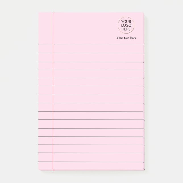 Logo Text Business Lined School Notebook Paper  Post-it Notes (Front)
