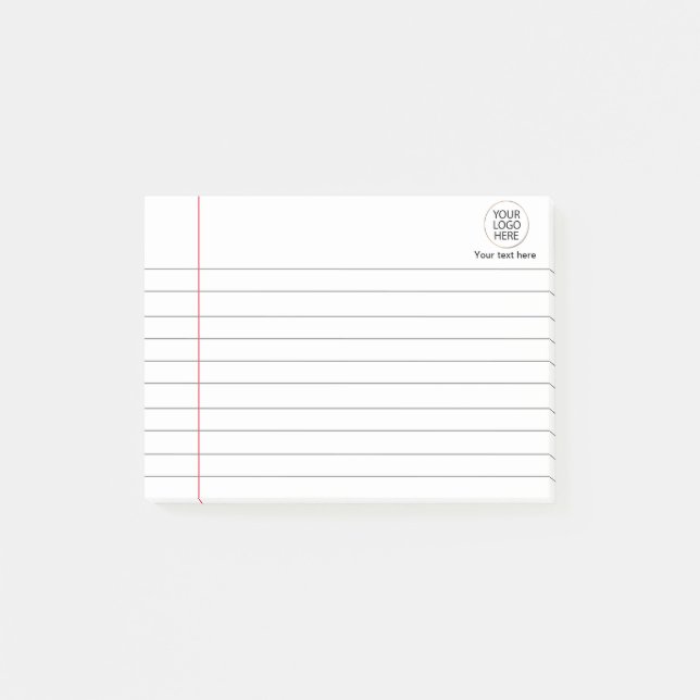 Logo Text Business Lined School Notebook Paper Post-it Notes (Front)