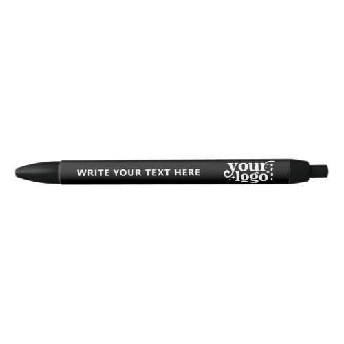 Logo Text Business Promotional Black Ink Pen