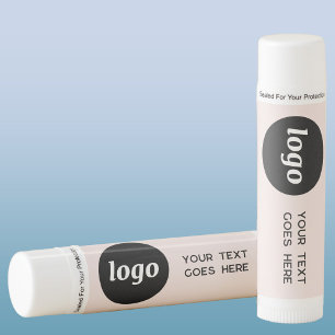 Logo Text Business Promotional Blush Pink Lip Balm