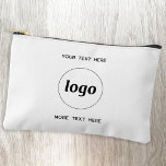 Logo Text Business Promotional Branding Accessory Pouch<br><div class="desc">Add your own logo to this design. Minimalist and professional. Change or remove the top and lower text, add your name, company slogan, phone number or website. Great for a promotional product for your employees, staff, clients and customers. Ideal for trade shows, travel, corporate or sporting events and giveaways. For...</div>
