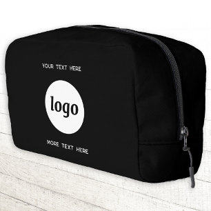 Logo Text Business Promotional Branding Black Dopp Kit