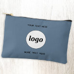 Logo Text Business Promotional Branding Blue Accessory Pouch<br><div class="desc">Add your own logo to this design. Minimalist and professional. Change or remove the top and lower text, add your name, company slogan, phone number or website. Great for a promotional product for your employees, staff, clients and customers. Ideal for trade shows, travel, corporate or sporting events and giveaways. For...</div>