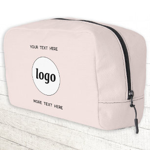 Logo Text Business Promotional Branding Blush Pink Dopp Kit