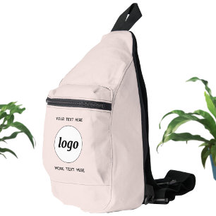 Logo Text Business Promotional Branding Blush Pink Sling Bag